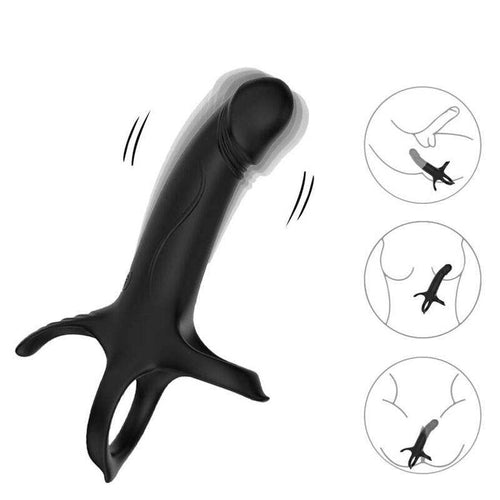 ARMONY - DILDO MIT RING & VIBRATOR FERNBEDIENUNG SCHWARZ - Vanelion Paradise