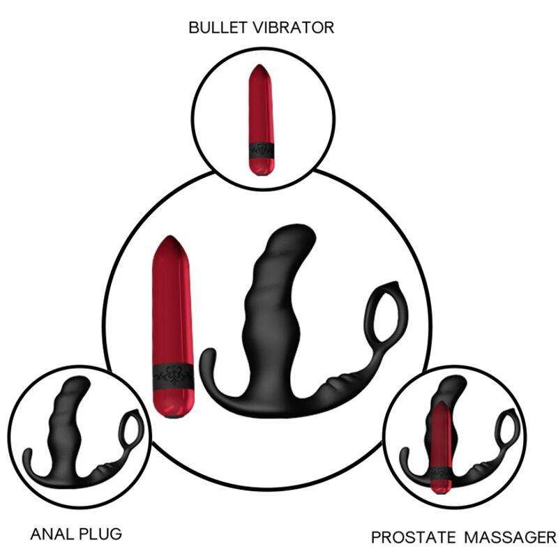 ARMONY - KNIGHT VIBRATOR ANAL PROSTATA & RING FERNBEDIENUNG SCHWARZ - Vanelion Paradise