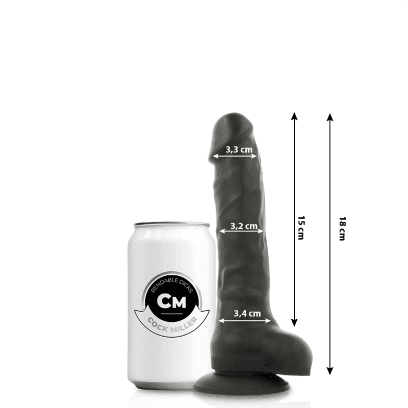 COCK MILLER - SILIKON DICHTE COCKSIL ARTIKULIERBAR SCHWARZ 18 CM - Vanelion Paradise