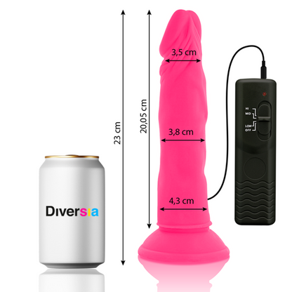 DIVERSIA - FLEXIBLER DILDO MIT VIBRATION ROSA 23 CM -O- 4.3 CM