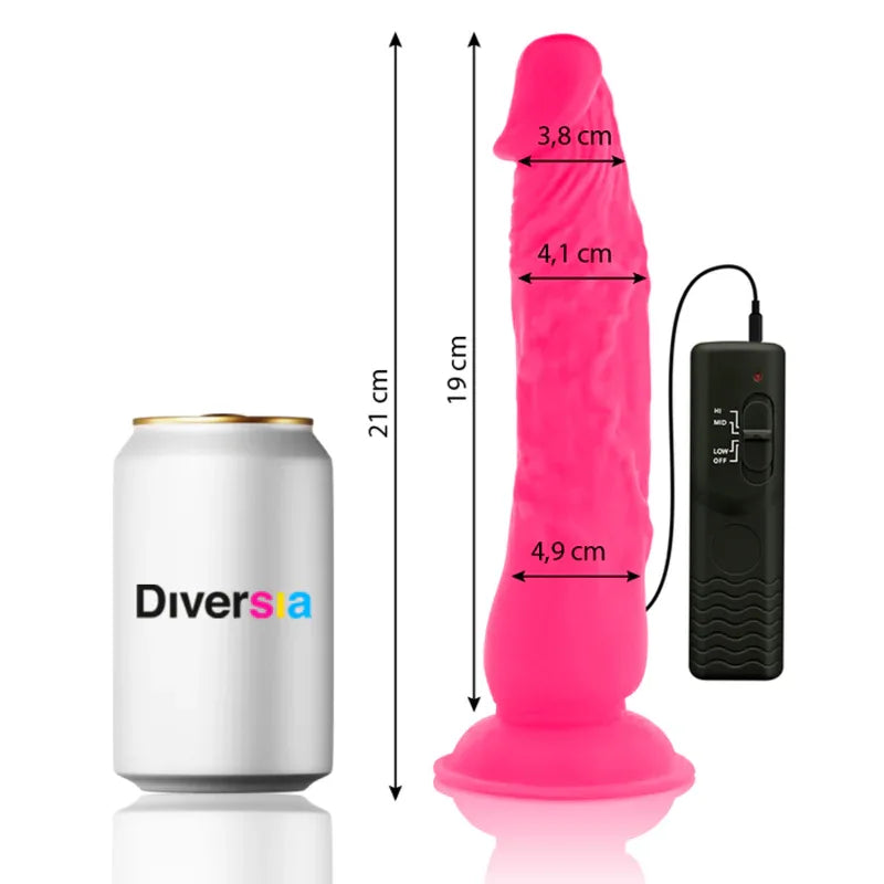 DIVERSIA - FLEXIBLER VIBRIERENDER DILDO ROSA 21 CM -O- 4.9 CM - Vanelion Paradise