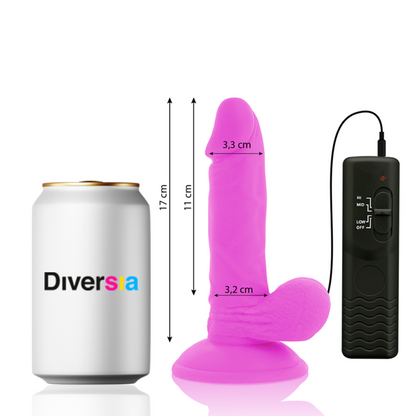 DIVERSIA - FLEXIBLER VIBRIERENDER DILDO LILA 17 CM -O- 3.3 CM