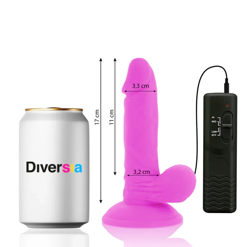 DIVERSIA - FLEXIBLER VIBRIERENDER DILDO LILA 17 CM -O- 3.3 CM - Vanelion Paradise