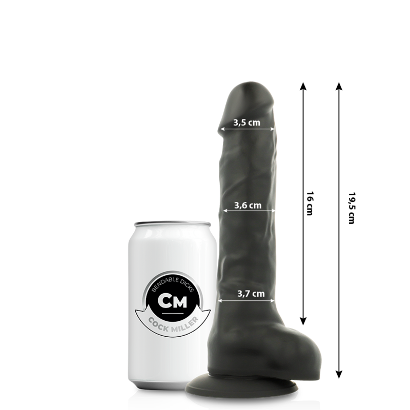 COCK MILLER - SILIKON DICHTE COCKSIL ARTIKULIERBAR SCHWARZ 19,5 CM