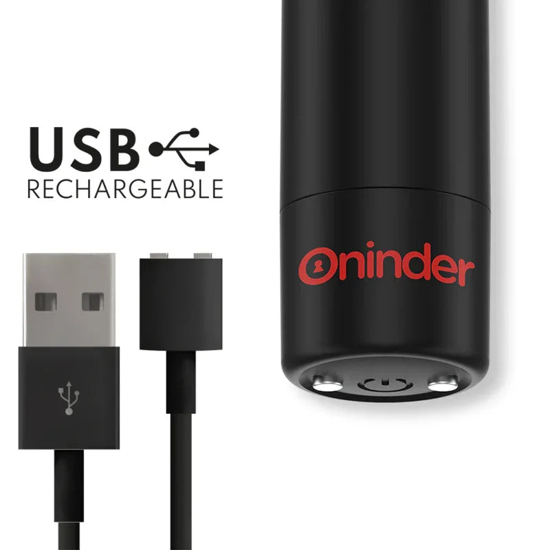 ONINDER - BERLIN BULLET VIBRATOR SCHWARZ 9 MODI 8,5 X 2 CM - KOSTENLOSE APP - Vanelion Paradise