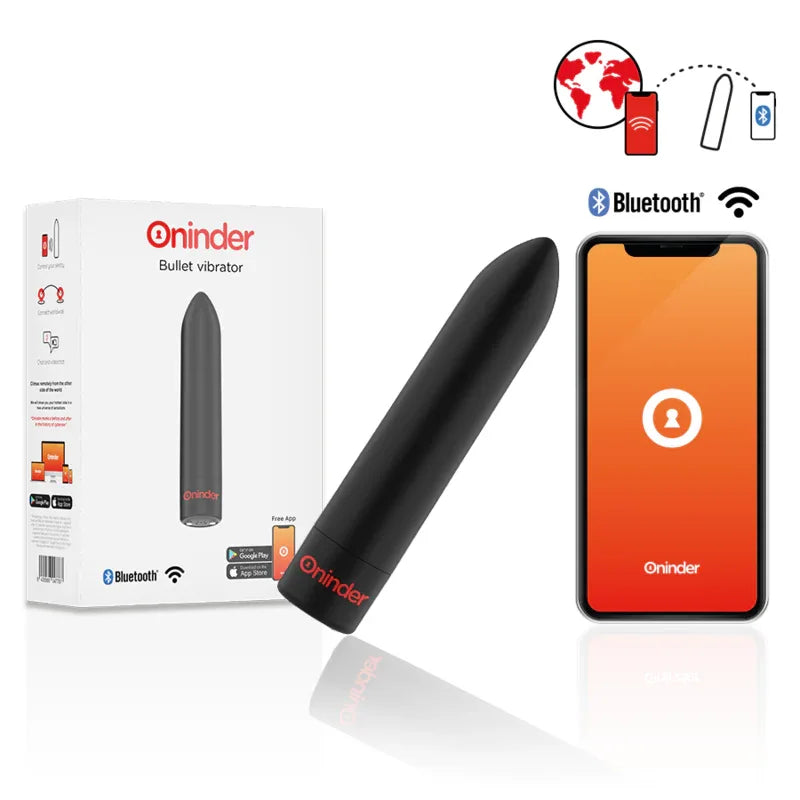 ONINDER - BERLIN BULLET VIBRATOR SCHWARZ 9 MODI 8,5 X 2 CM - KOSTENLOSE APP - Vanelion Paradise