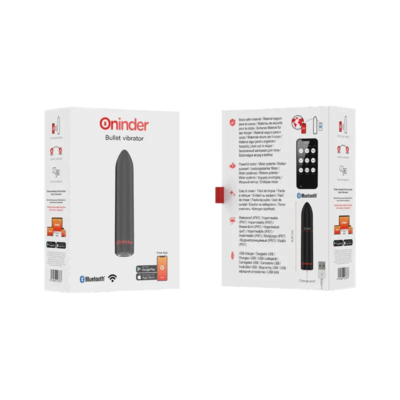 ONINDER - BERLIN BULLET VIBRATOR SCHWARZ 9 MODI 8,5 X 2 CM - KOSTENLOSE APP - Vanelion Paradise
