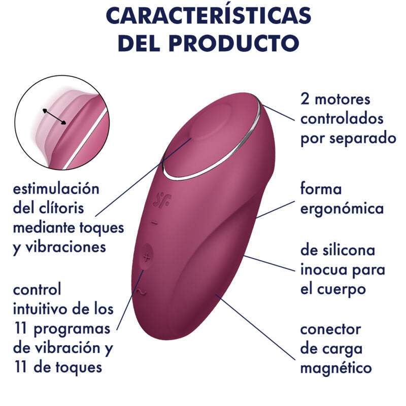 SATISFYER - TAP & CLIMAX 1 AUFLEGVIBRATOR ROT