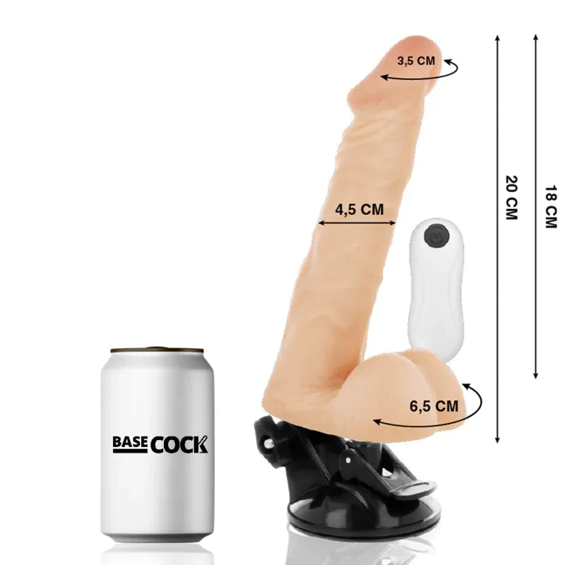 BASECOCK - ARTIKULIERBARER VIBRATOR NATÜRLICH FERNBEDIENUNG 20 CM -O- 4.5 CM - Vanelion Paradise