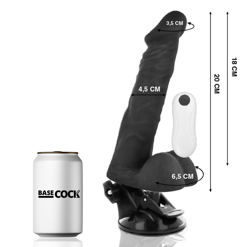 BASECOCK - ARTIKULIERBARER VIBRATOR NATÜRLICH FERNBEDIENUNG 20 CM -O- 4.5 CM