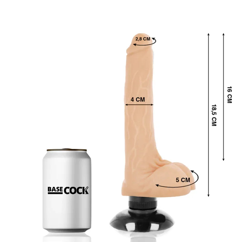 BASECOCK - REALISTISCHER VIBRATOR 2-1 NATÜRLICH 18.5 CM -O- 4 CM - Vanelion Paradise