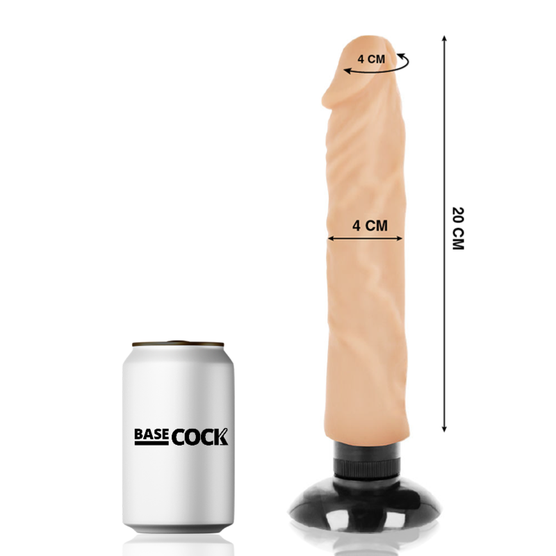 BASECOCK - REALISTISCHER VIBRATOR 2-1 NATÜRLICH 20 CM -O- 4 CM