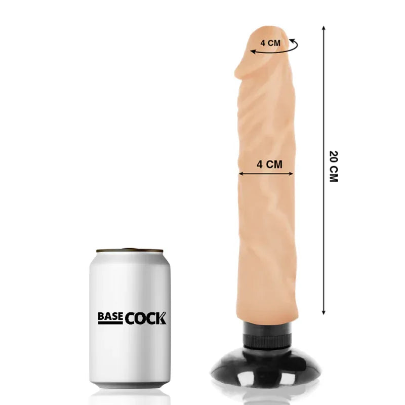 BASECOCK - REALISTISCHER VIBRATOR 2-1 NATÜRLICH 20 CM -O- 4 CM - Vanelion Paradise