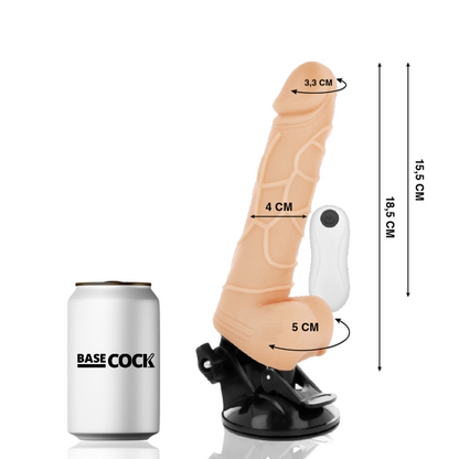 BASECOCK - REALISTISCHER NATÜRLICHER MIT FERNBEDIENUNG VIBRATOR 18.5 CM -O- 4CM