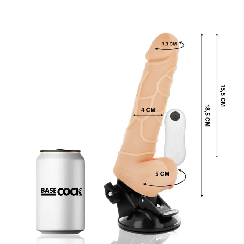 BASECOCK - REALISTISCHER NATÜRLICHER VIBRATOR MIT FERNBEDIENUNG 18.5 CM -O- 4CM - Vanelion Paradise
