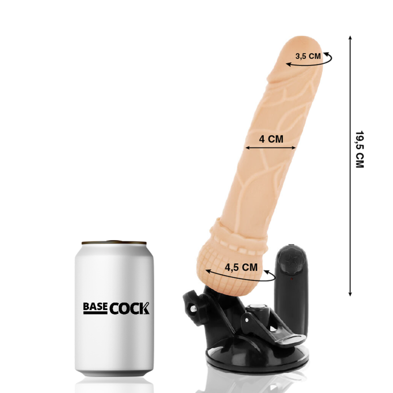 BASECOCK - REALISTISCHER VIBRATOR MIT FERNBEDIENUNG NATÜRLICHER 19.5 CM -O- 4 CM