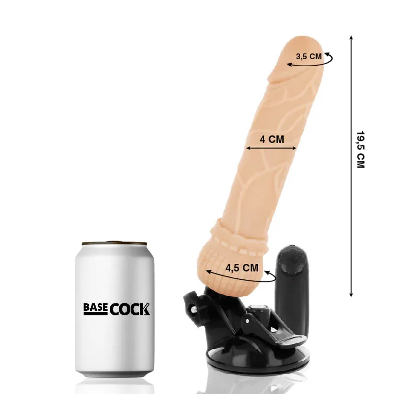 BASECOCK - REALISTISCHER VIBRATOR MIT FERNBEDIENUNG NATÜRLICHER 19.5 CM -O- 4 CM - Vanelion Paradise