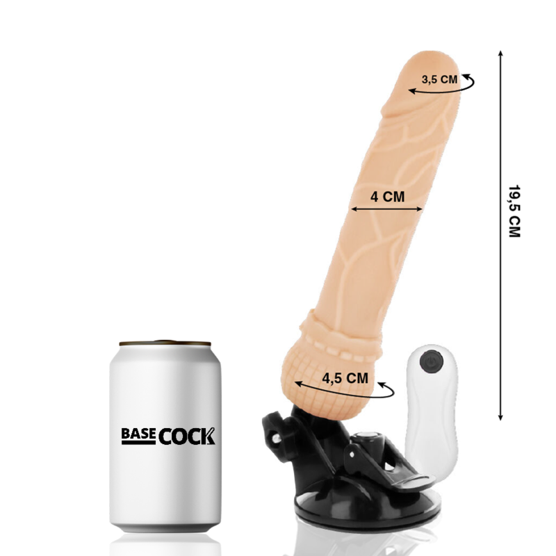 BASECOCK - REALISTISCHER NATÜRLICHER FERNBEDIENUNGSVIBRATOR 19.5 CM -O- 4 CM