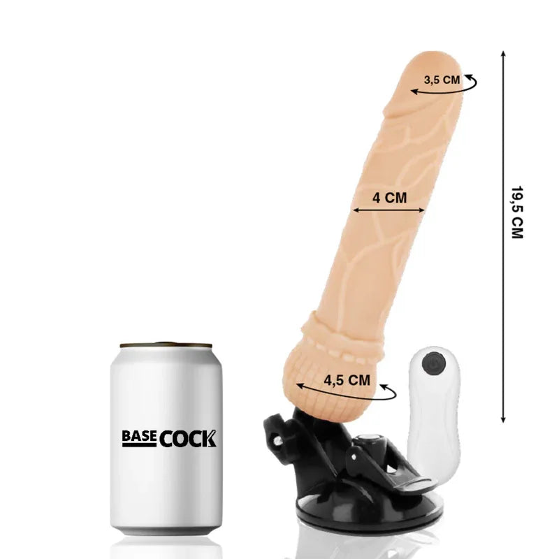 BASECOCK - REALISTISCHER NATÜRLICHER FERNBEDIENUNGSVIBRATOR 19.5 CM -O- 4 CM - Vanelion Paradise