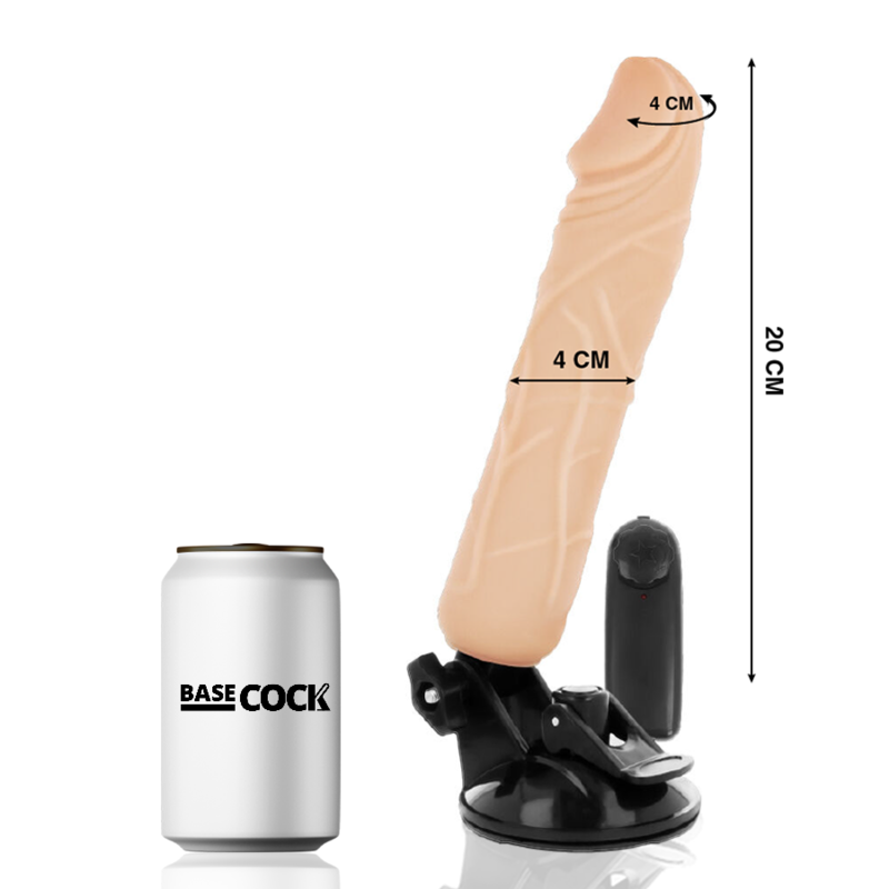 BASECOCK - REALISTISCHER VIBRATOR MIT FERNBEDIENUNG NATÜRLICHER 20 CM -O- 4 CM