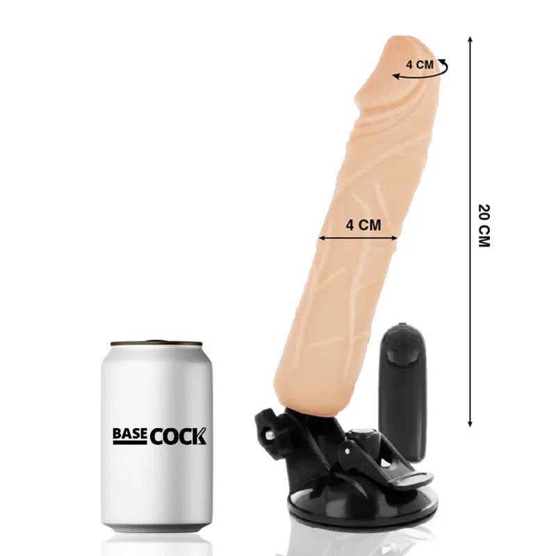 BASECOCK - REALISTISCHER VIBRATOR MIT FERNBEDIENUNG NATÜRLICHER 20 CM -O- 4 CM - Vanelion Paradise