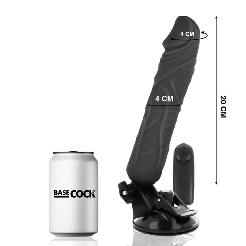 BASECOCK - REALISTISCHER VIBRATOR MIT FERNBEDIENUNG NATÜRLICHER 20 CM -O- 4 CM - Vanelion Paradise