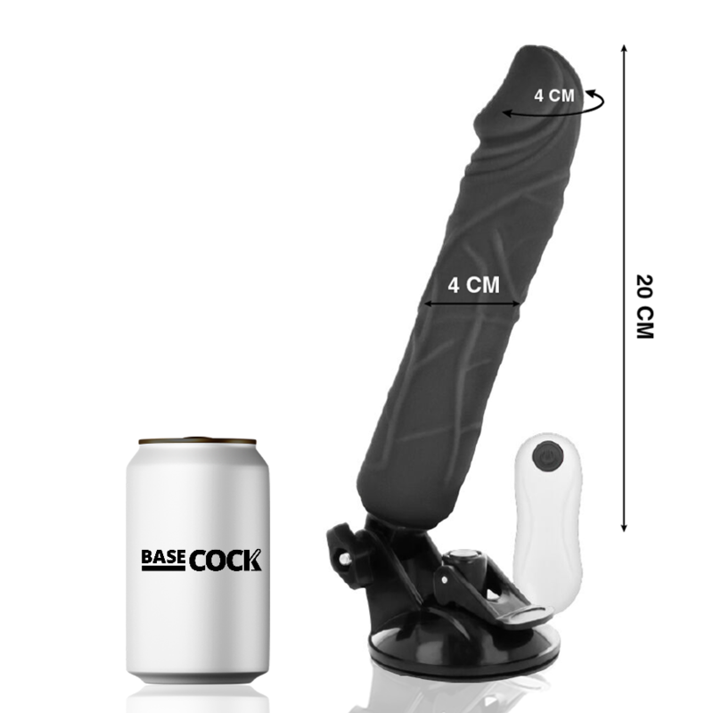 BASECOCK - REALISTISCHER NATÜRLICHER FERNBEDIENUNGSVIBRATOR 20 CM -O- 4 CM