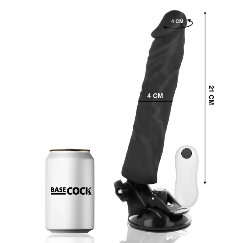 BASECOCK - REALISTISCHER VIBRATOR MIT FERNBEDIENUNG NATURWEISS 21 CM -O- 4 CM - Vanelion Paradise