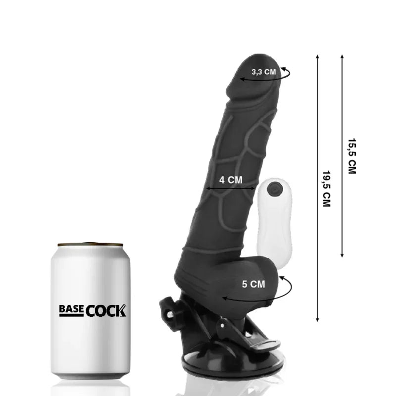 BASECOCK - REALISTISCHER VIBRATOR MIT FERNBEDIENUNG NATÜRLICH MIT HODEN 19.5 CM -O- 4 CM - Vanelion Paradise