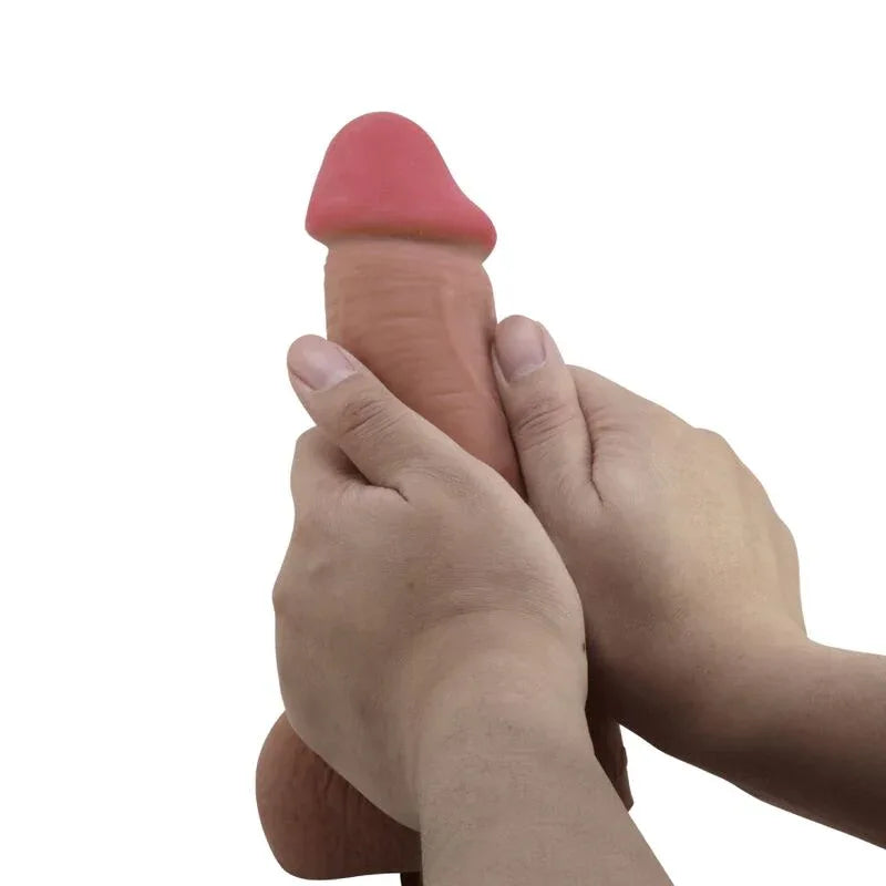 PRETTY LOVE - REALISTISCHER DILDO DER SLIDING SKIN-SERIE MIT SLIDING SKIN-SAUGNAPF BRAUN 23,4 CM - Vanelion Paradise
