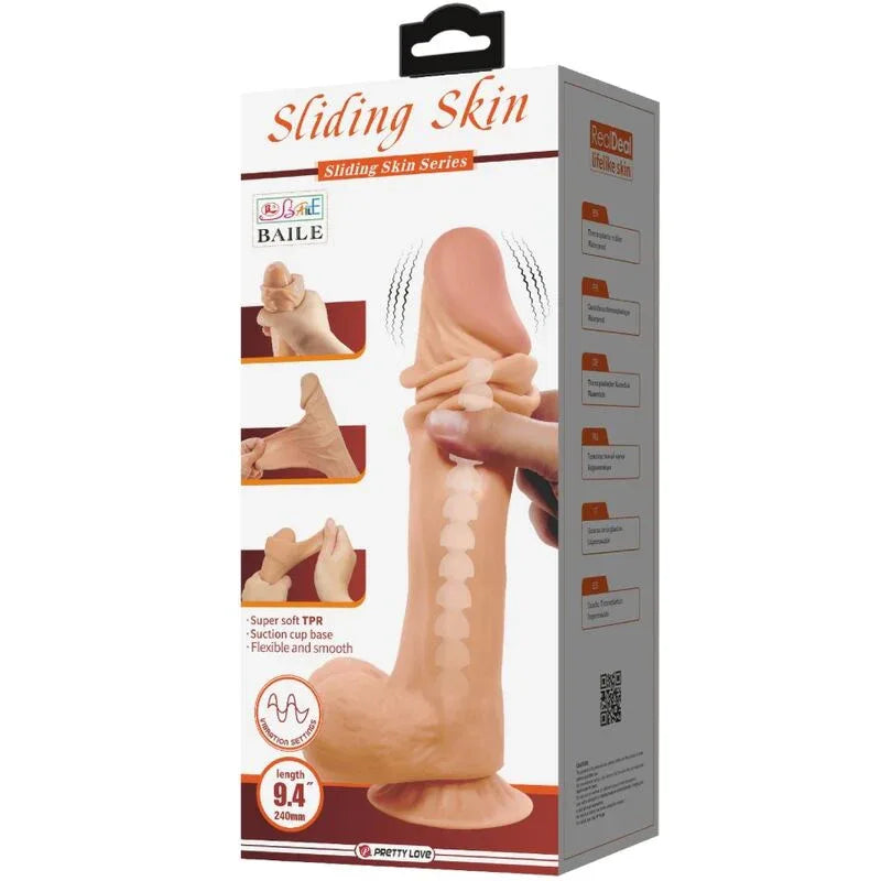 PRETTY LOVE - SLIDING SKIN SERIES REALISTISCHER DILDO MIT SLIDING SKIN SAUNAPF FERNBEDIENUNG FLEISCH 24 CM - Vanelion Paradise