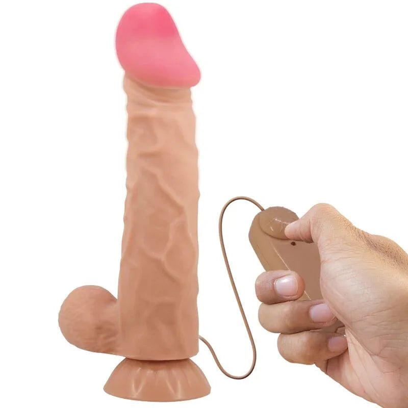 PRETTY LOVE - SLIDING SKIN SERIES REALISTISCHER DILDO MIT SLIDING SKIN SAUNAPF FERNBEDIENUNG FLEISCH 24 CM - Vanelion Paradise