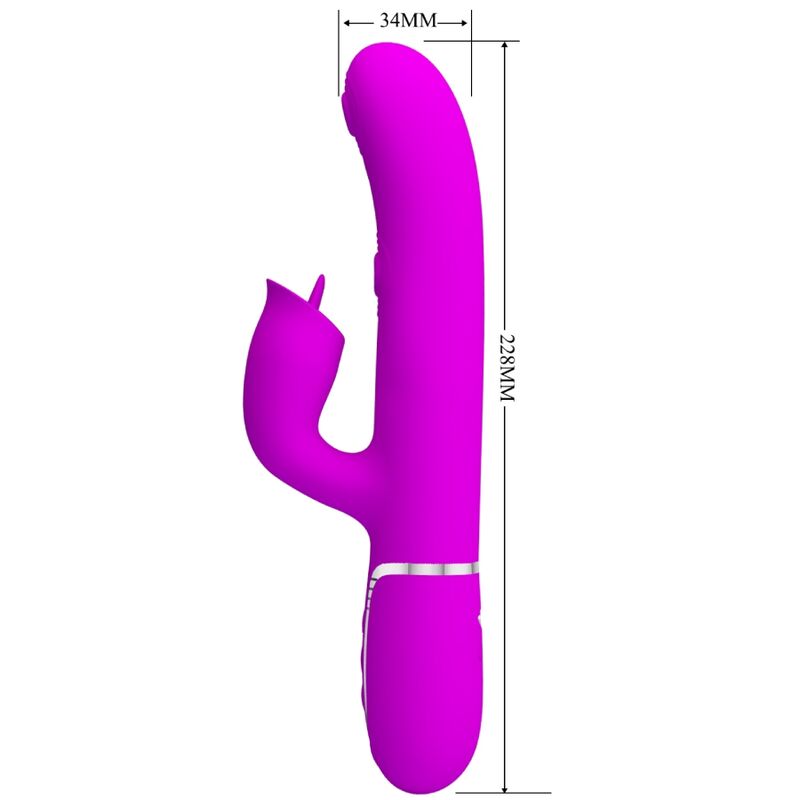 PRETTY LOVE - KANINCHENVIBRATOR MIT LECKENDEM FUCHSIA