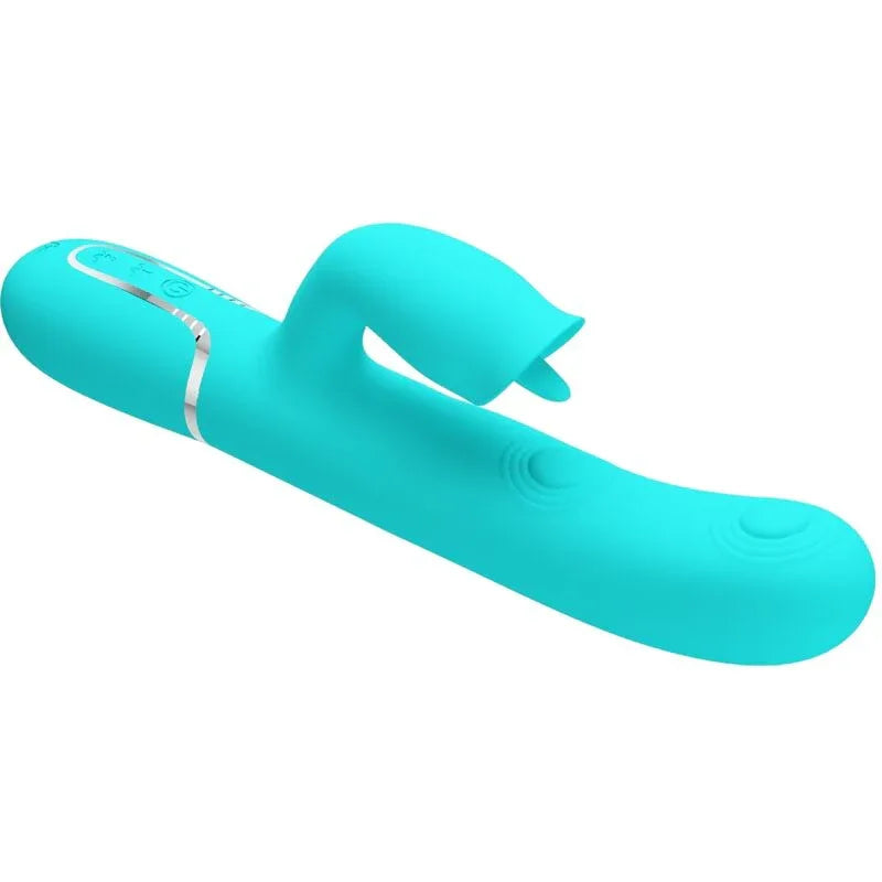 PRETTY LOVE - KANINCHENVIBRATOR MIT LECKENDEM AQUAGRÜN - Vanelion Paradise