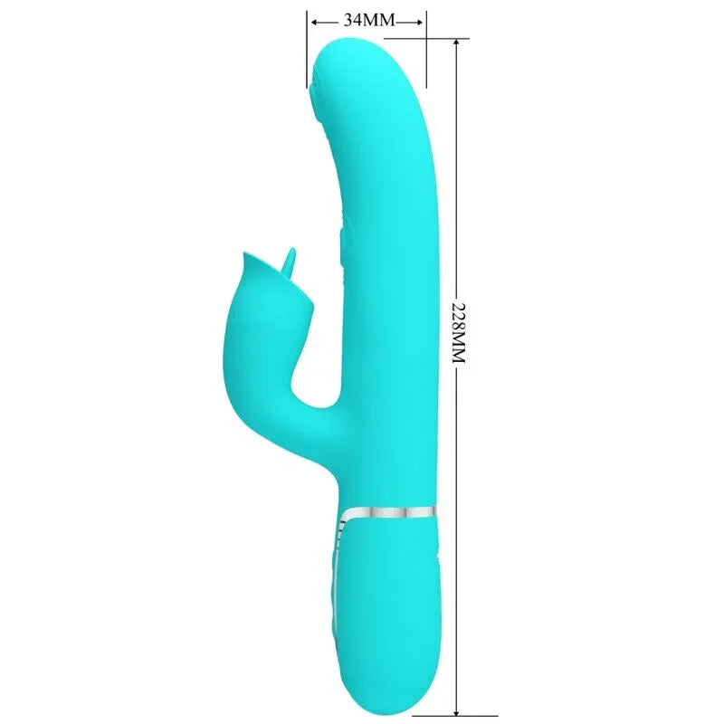 PRETTY LOVE - KANINCHENVIBRATOR MIT LECKENDEM AQUAGRÜN - Vanelion Paradise