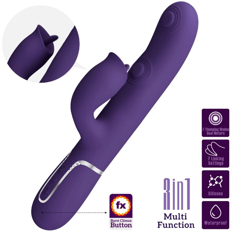 PRETTY LOVE - KANINCHENVIBRATOR MIT LILA LECKEN