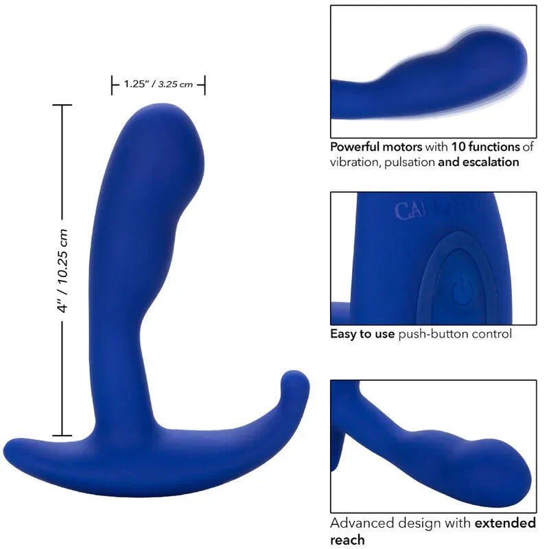 CALEXOTICS - ADMIRAL GEBOGENER ANALSTIMULATOR & VIBRATOR BLAU - Vanelion Paradise