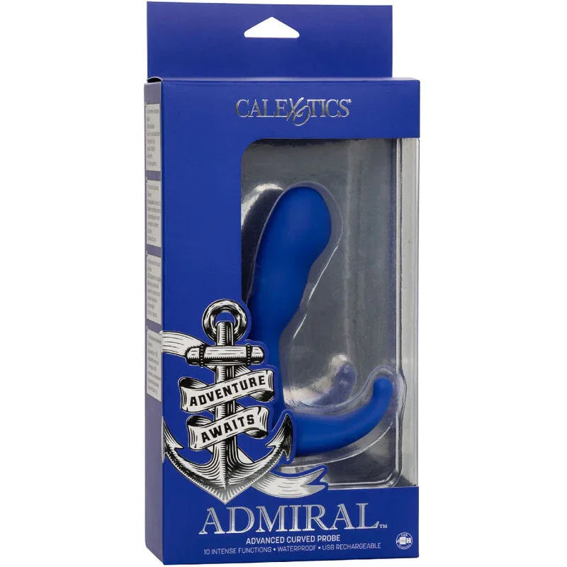 CALEXOTICS - ADMIRAL GEBOGENER ANALSTIMULATOR & VIBRATOR BLAU - Vanelion Paradise
