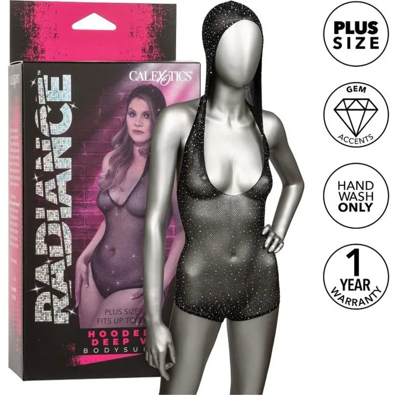 CALEXOTICS - RADIANCE DEEP V-BODYSUIT MIT KAPUZE UND ÜBERGRÖSSE - Vanelion Paradise