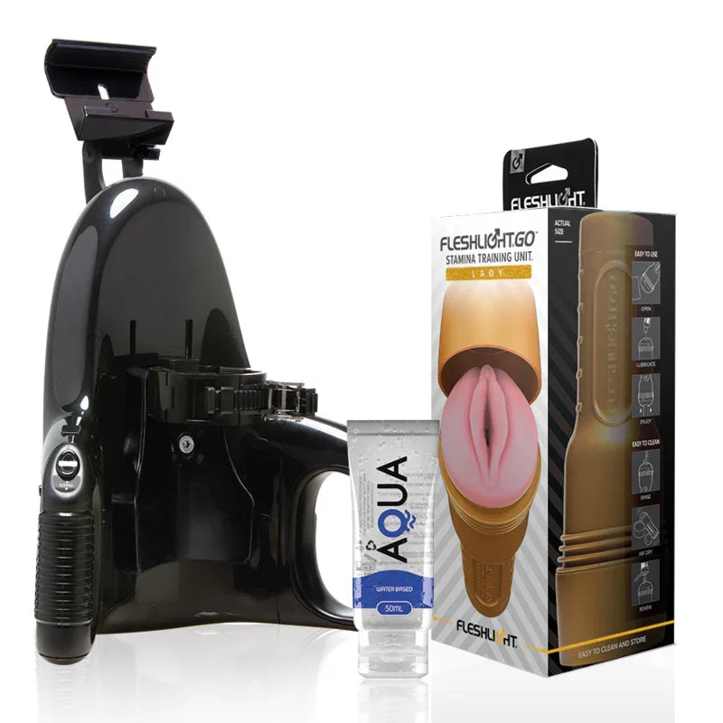 FLESHLIGHT - STAMINA GO TRAININGSEINHEIT LADY + UNIVERSAL LAUNCH + SCHMIERMITTEL IN AQUA-QUALITÄT 50 ML - Vanelion Paradise