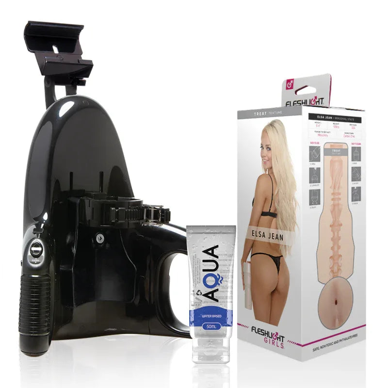 FLESHLIGHT - ELSA JEAN VAGINA TASTY + UNIVERSAL LAUNCH + SCHMIERMITTEL IN AQUA-QUALITÄT 50 ML - Vanelion Paradise