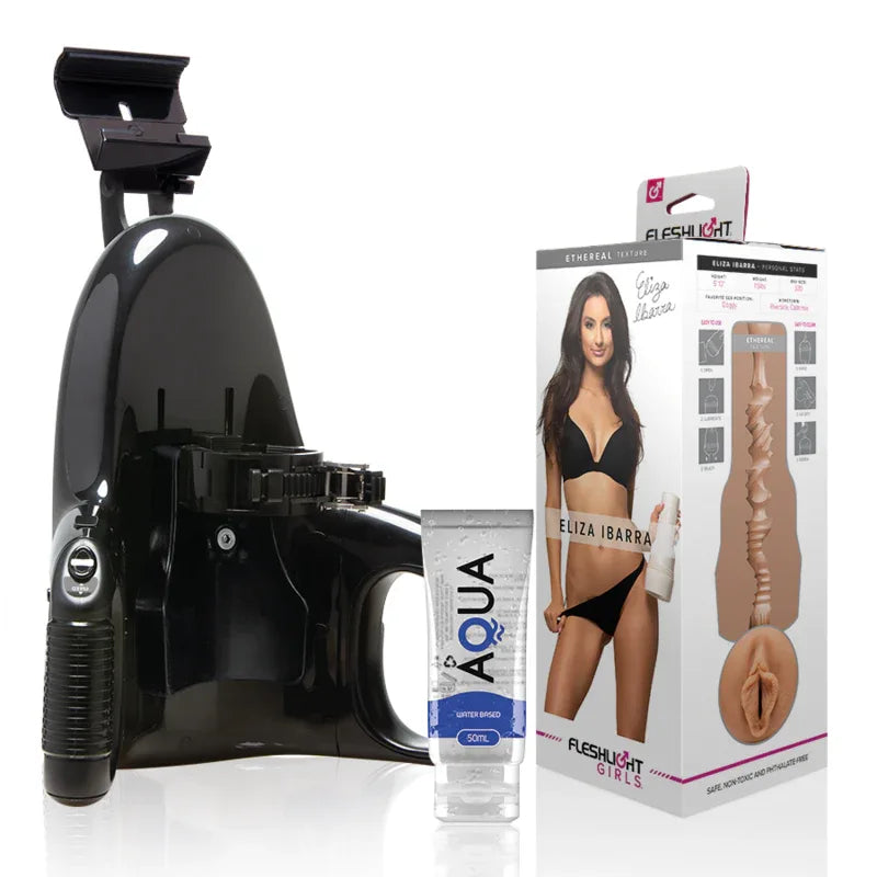 FLESHLIGHT - ELIZA IBARRA VAGINA + UNIVERSAL LAUNCH + SCHMIERMITTEL IN AQUA-QUALITÄT 50 ML - Vanelion Paradise