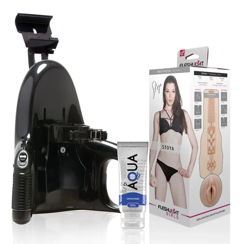 FLESHLIGHT - VAGINA STOYA DESTROYA + UNIVERSAL LAUNCH + SCHMIERMITTEL IN AQUA-QUALITÄT 50 ML - Vanelion Paradise