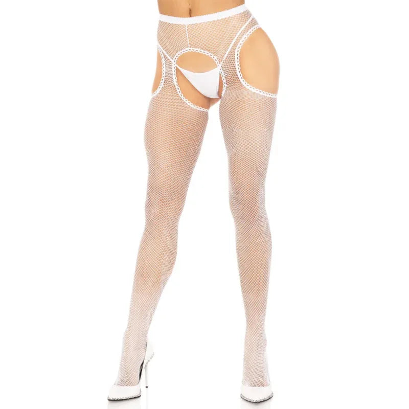 LEG AVENUE - NETZSTRÜMPFE WEIß - Vanelion Paradise