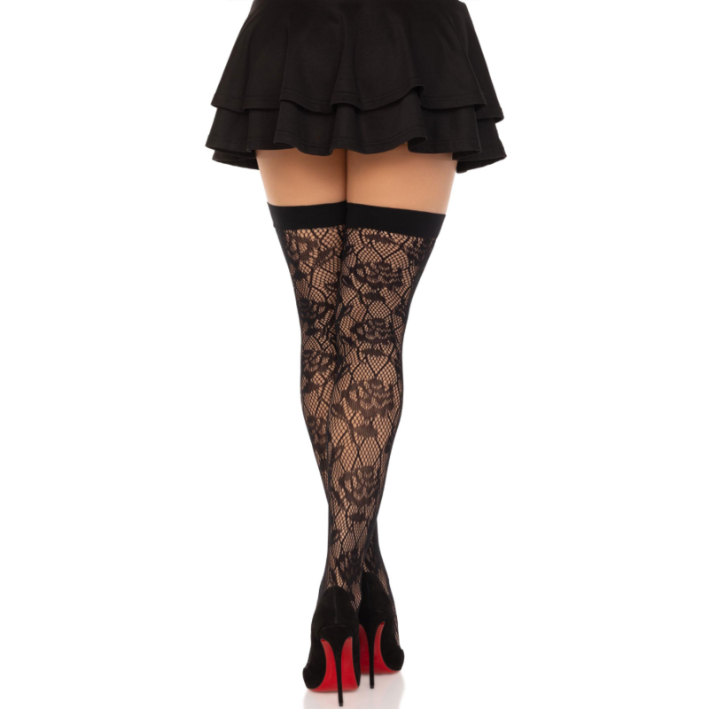 LEG AVENUE - WILD ROSES NET STOCKS SCHWARZ