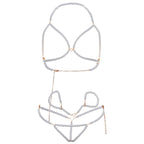 LEG AVENUE - BH-ARMBÄNDER UND PERLEN-TANGA-SET - Vanelion Paradise