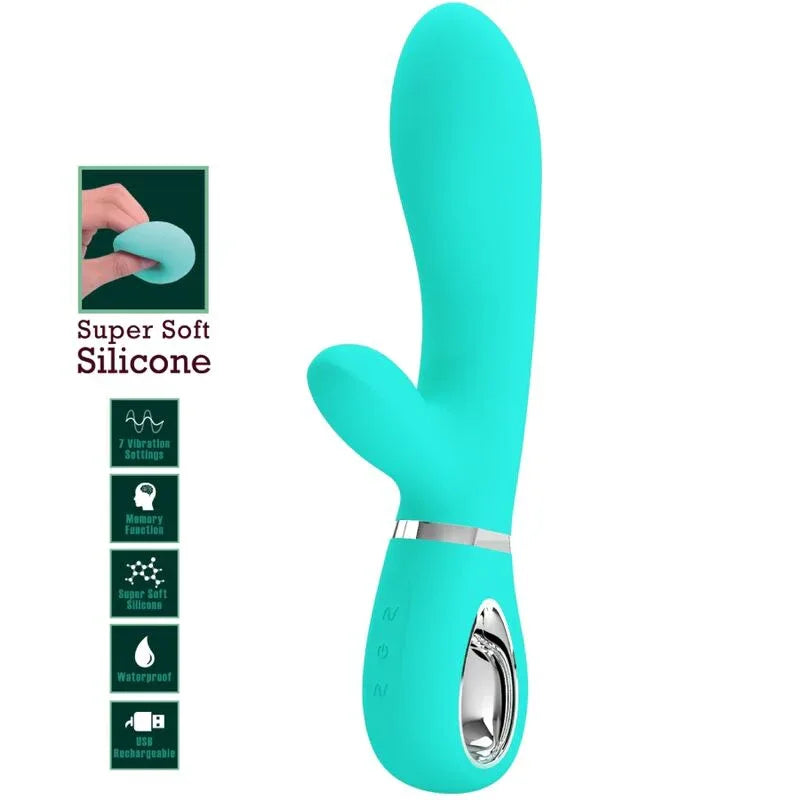 Pretty Love „Thomas“ G-Punkt & Rabbit Vibrator – Aqua Green - Vanelion Paradise
