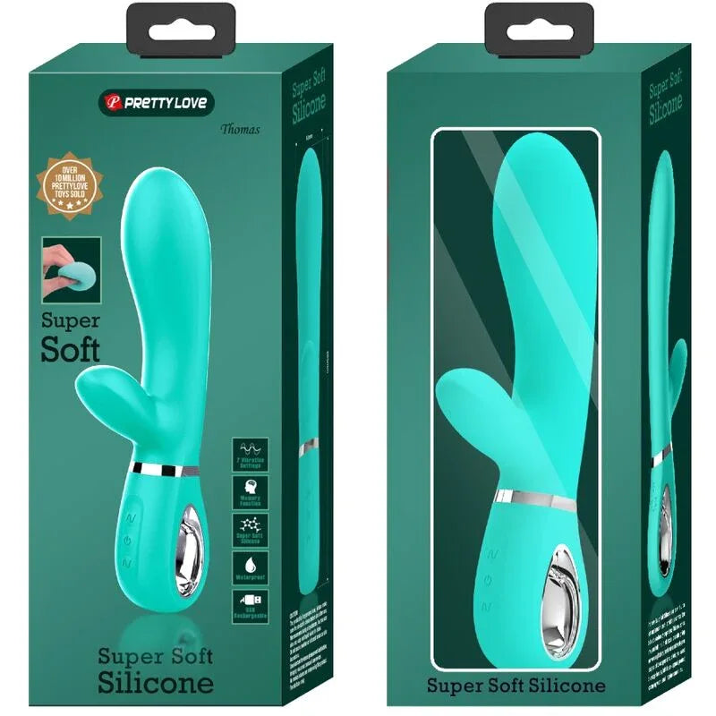 Pretty Love „Thomas“ G-Punkt & Rabbit Vibrator – Aqua Green - Vanelion Paradise