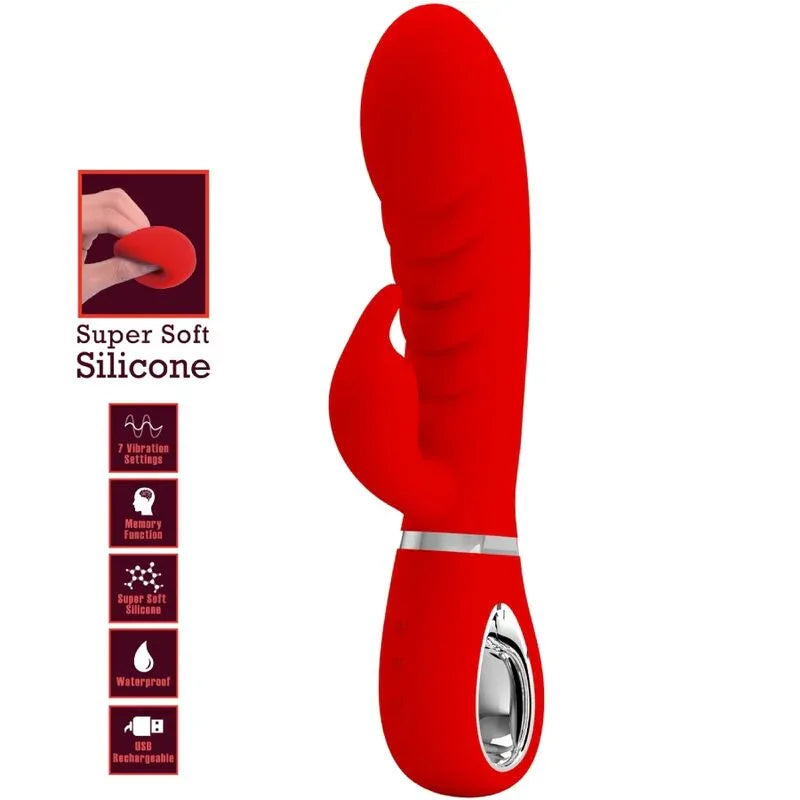 Pretty Love Prescott – G-Punkt Rabbit Vibrator, Rot - Vanelion Paradise