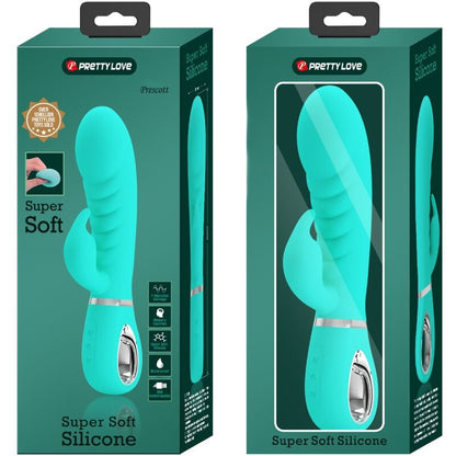 PRETTY LOVE - PRESCOTT MULTIFUNKTIONS-G-SPOT-VIBRATOR AQUA GREEN